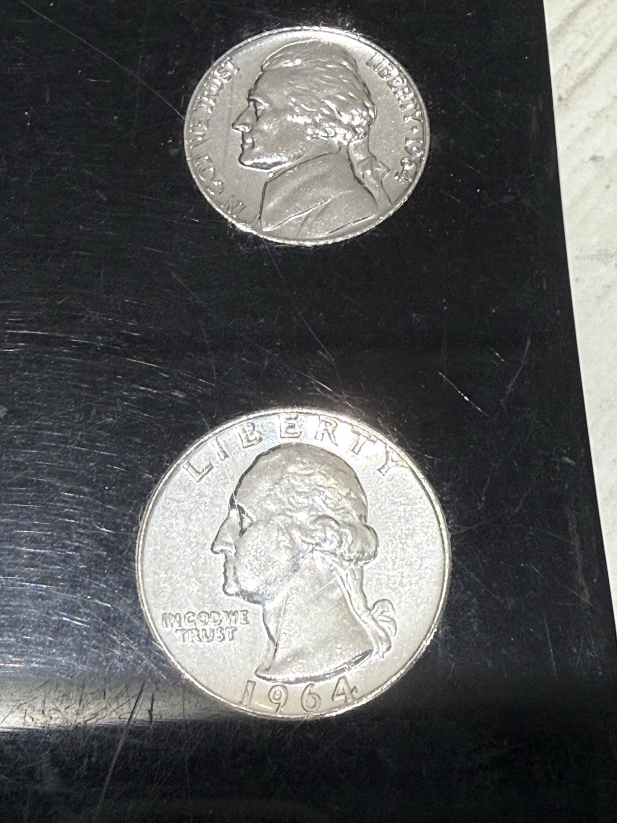 1964 US Coin Set 90% Silver Plastic Case 5 Coins