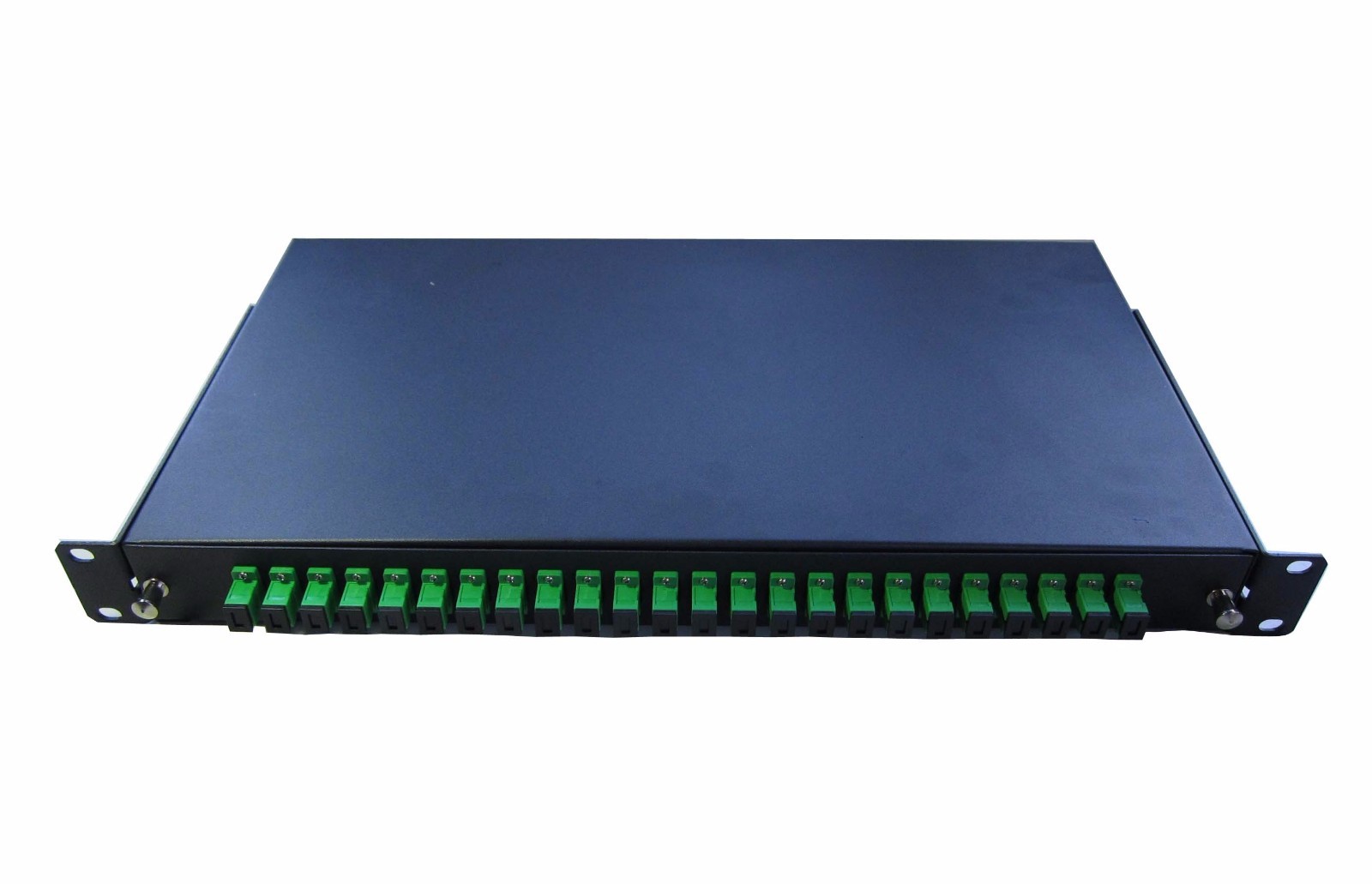 24 Port SC/APC Fiber Patch Panel 1U Rack Mount Sliding w/ Splice Tray Loaded -79