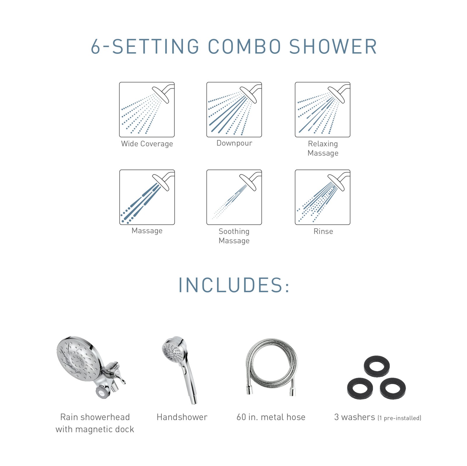 Moen 26009 Engage 2.5 GPM Multi-Function Handshower and - Nickel