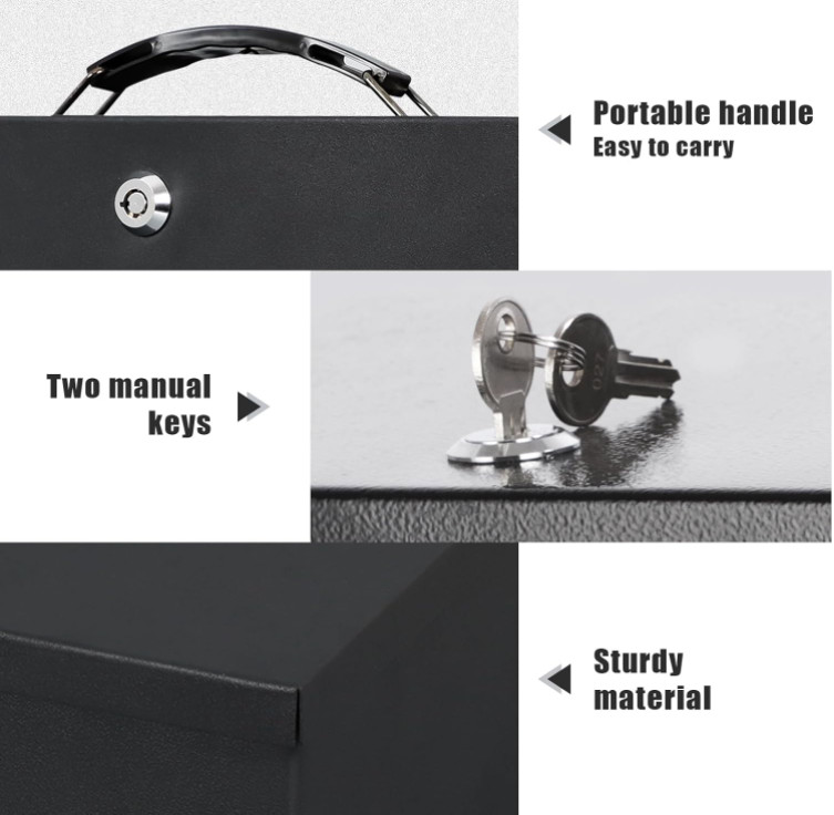 Fire Resistant Document Safe Box with Key Lock for Money Home Security Storage