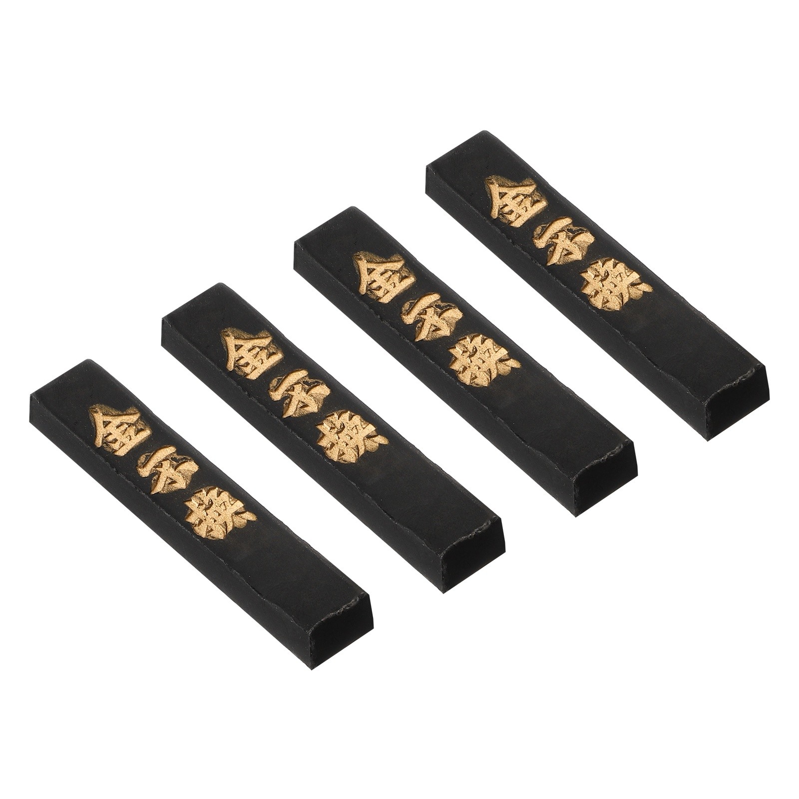 Chinese Calligraphy Ink Stick 2Inch, 4Pcs Handmade Oil Ink Stick Block 10g Black