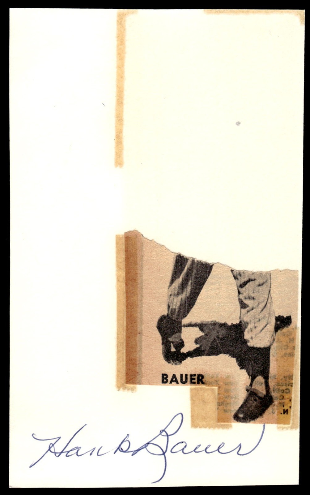 Hank Bauer Baseball Signed 4x6 Signed Cut Auto *X2002