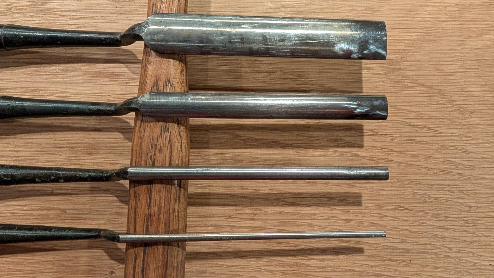 Set Of Four Japanese Kote Nomi Crank Neck Gouges