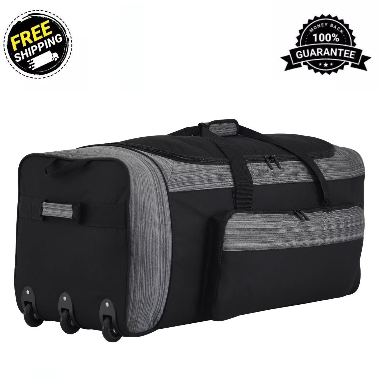 Protege 36" Trifold 3-Wheel Rolling Trunk Duffel, Black