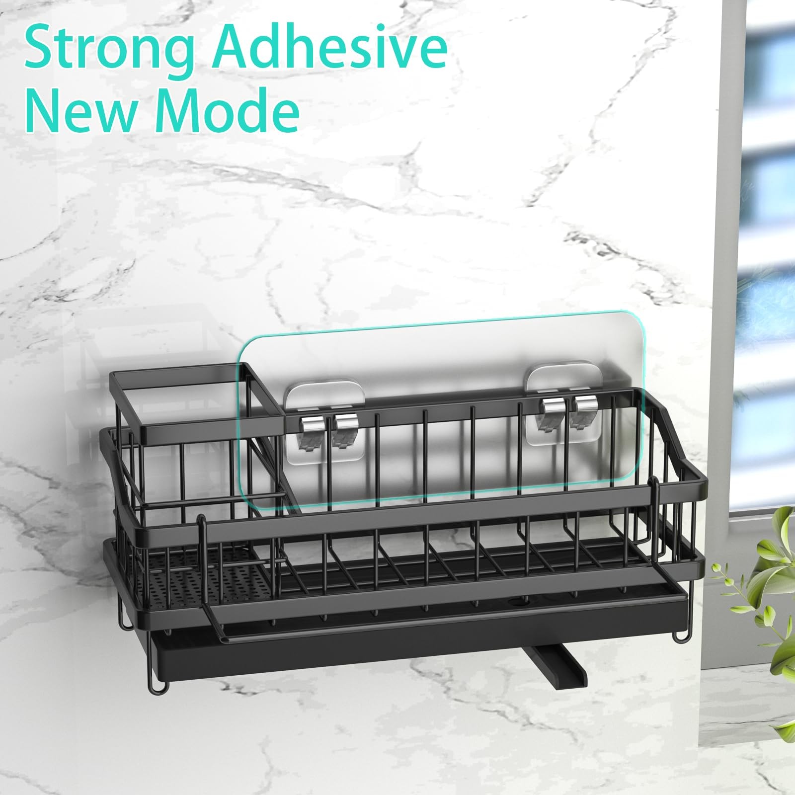 Ahonnpely Sponge Holder for Kitchen Sink - Countertop Rustproof Stainless Ste...