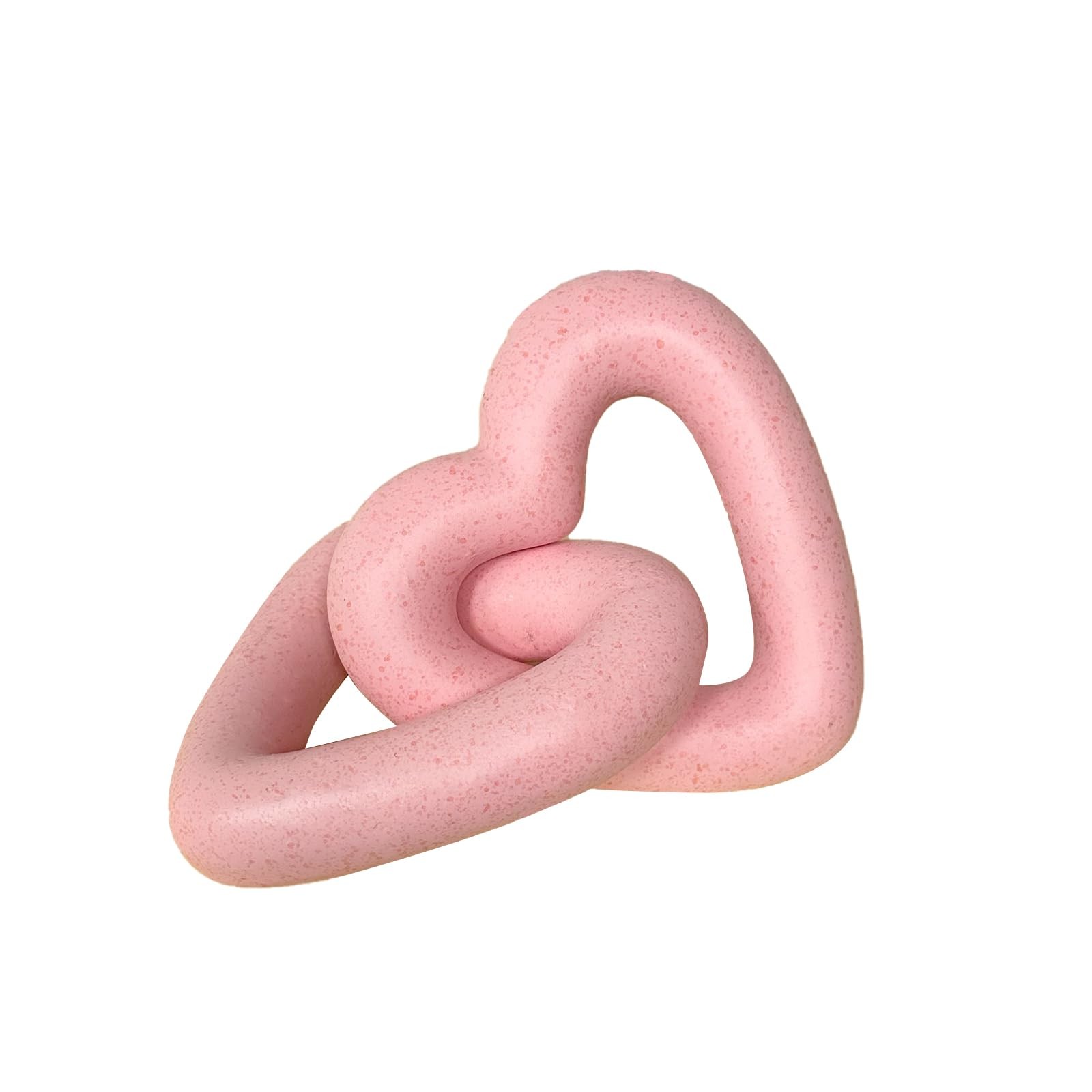 Guichifun Valentines Day Decor Couple Gifts - Resin Pink Heart Sculpture Chain L