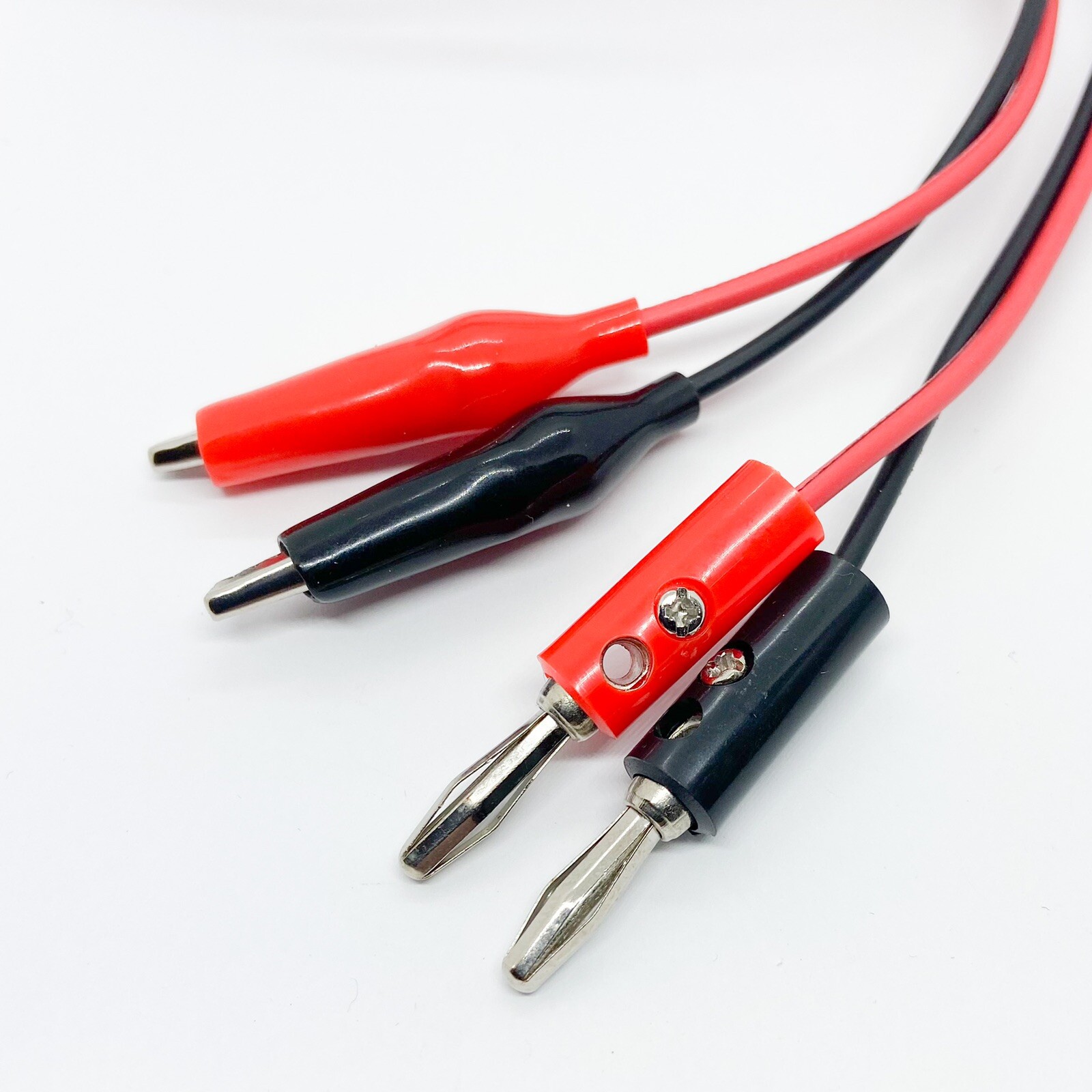 36" Stackable Dual Double Banana Plug To Alligator Plug Test Lead Cable