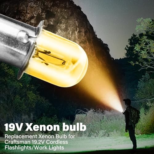 CVILL Xenon Bulb 19 Volt Bulb Flashlight/Work Light for Craftsman（5 pack