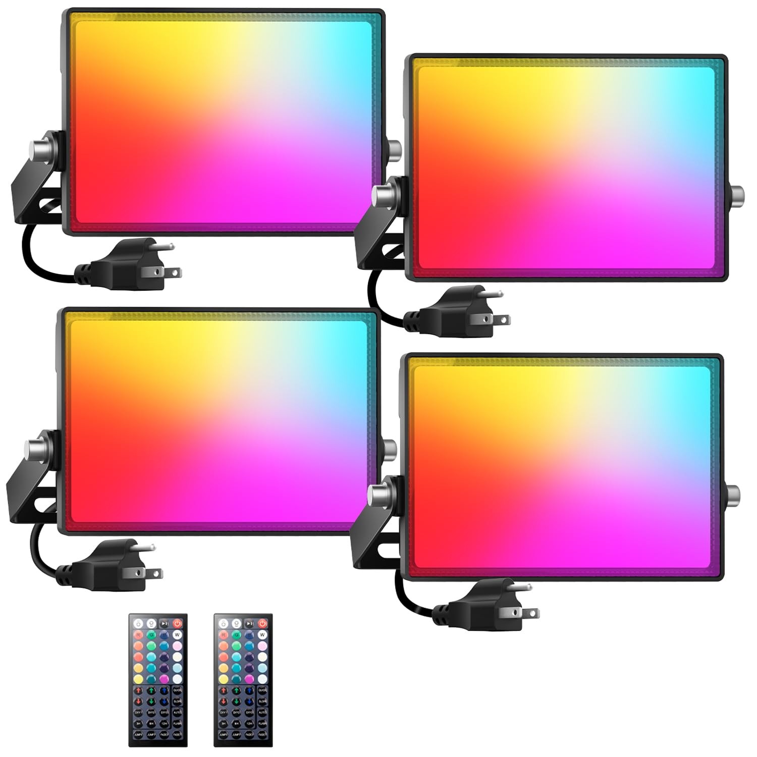 LED Flood Light Outdoor 800W Equivalent, 100W Color Changing RGBW Floodlight ...