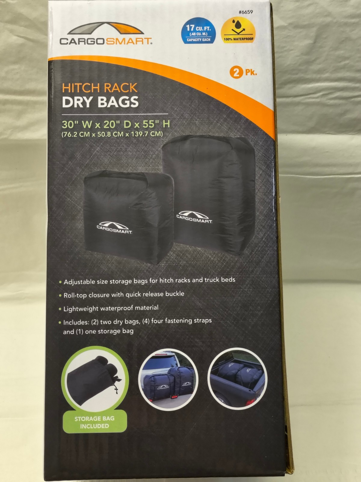 Dry Bags Adjustable Waterproof Hitch Rack CargoSmart 30"W x 20"D x 55"H