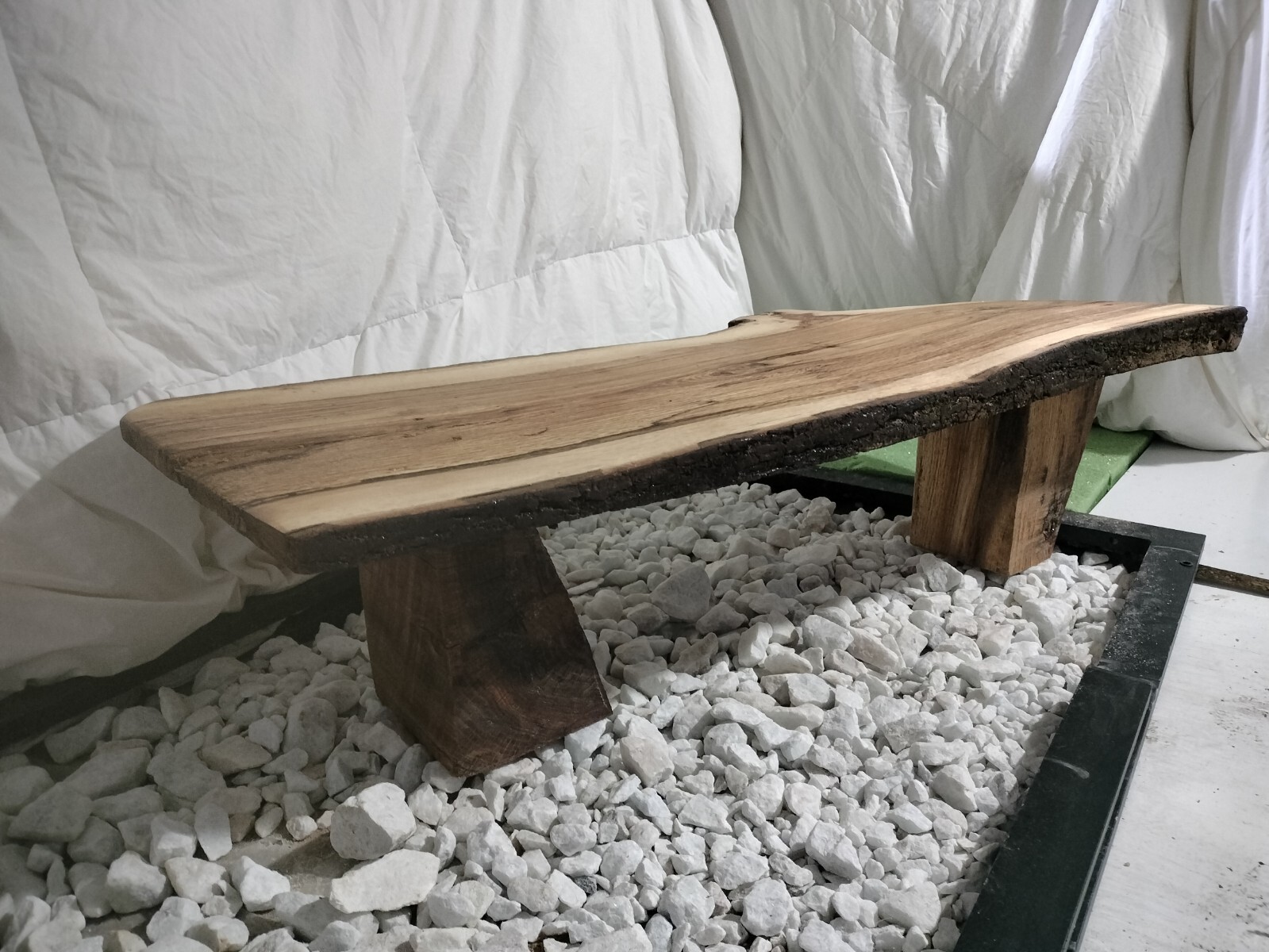 Oak bed foot bench