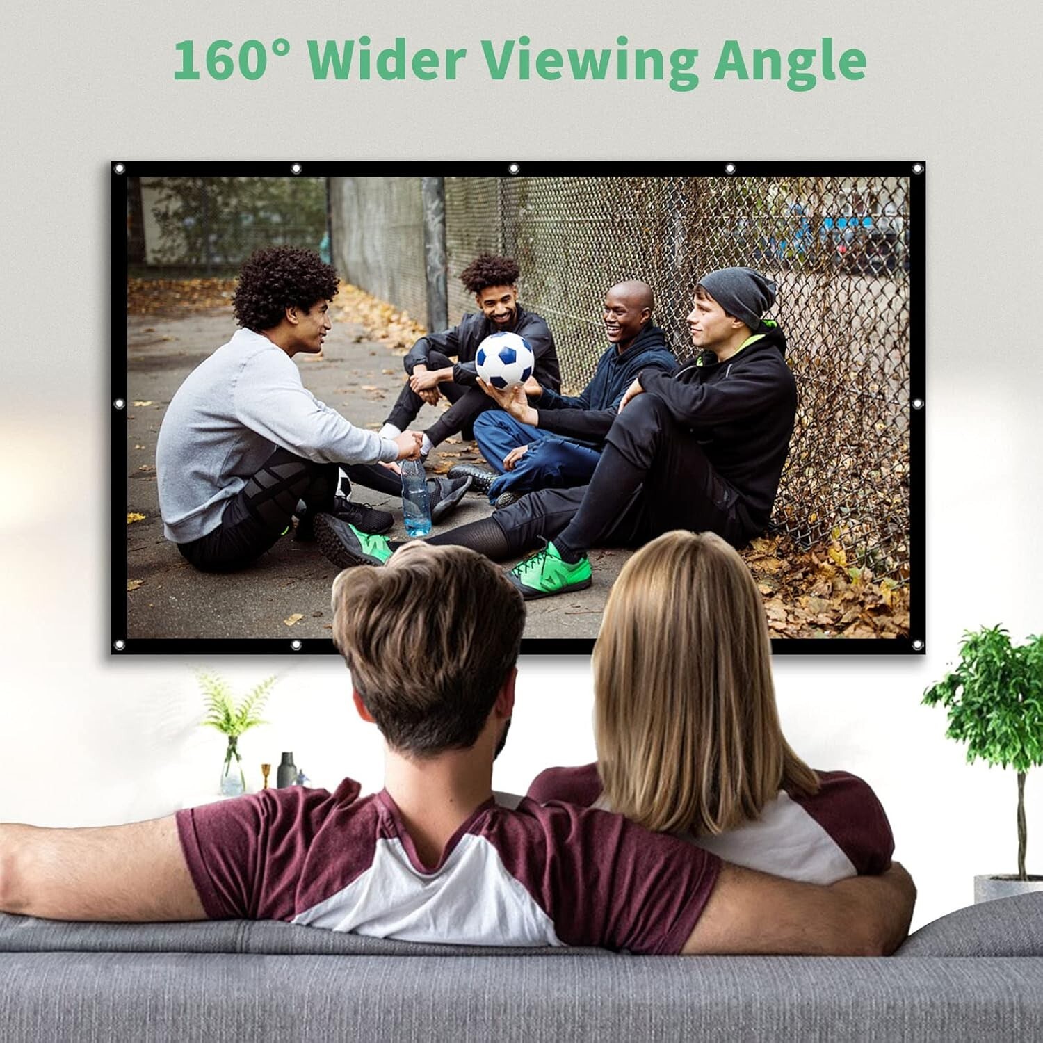 Portable 100-Inch 4K Movie Projector Screen - Ideal for Gatherings & Parties