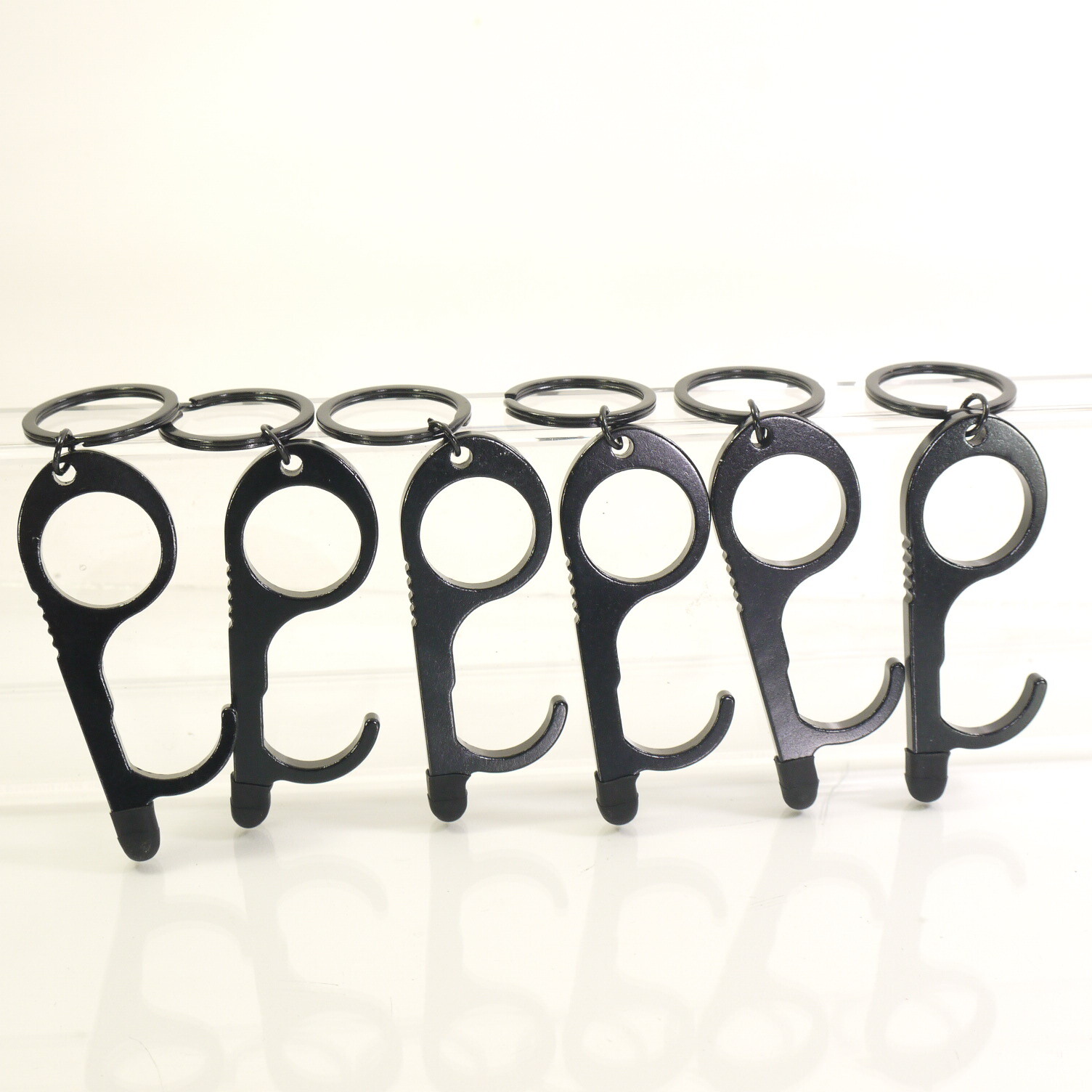 6 pcs AMANTER Door Opener Keychain  Contactless Door Opener Tool Keysmart+ POUCH