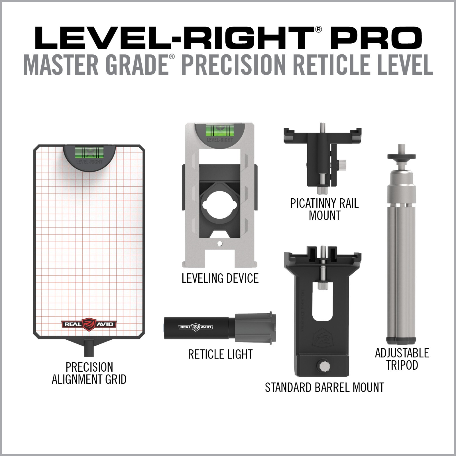 Real Avid Scope Leveling Kit & Precision Scope Level System (AVLVLRSTCOMBO)