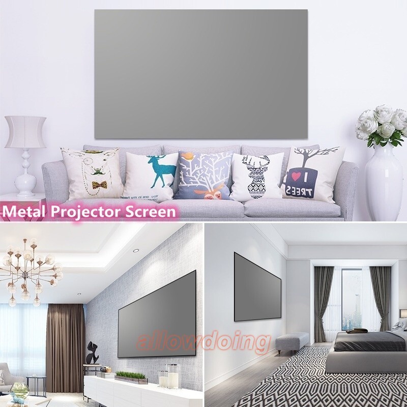 3D HD Anti-Light Movies Screen 4:3 16:9 High Brightness Metal Projector Screens