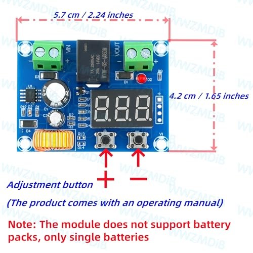 2 Pcs Low Voltage Cutoff Disconnect 12-36V Low Voltage Digital Protector for