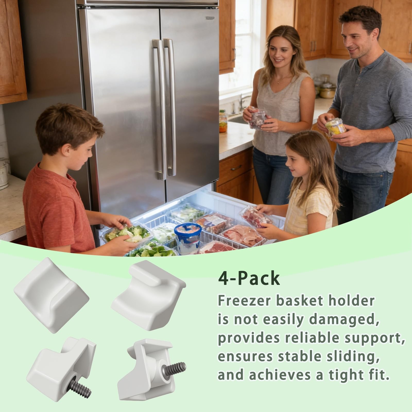 4 Pack Freezer Basket Retainer 7009399 Compatible with Subzero Ice Freezer...