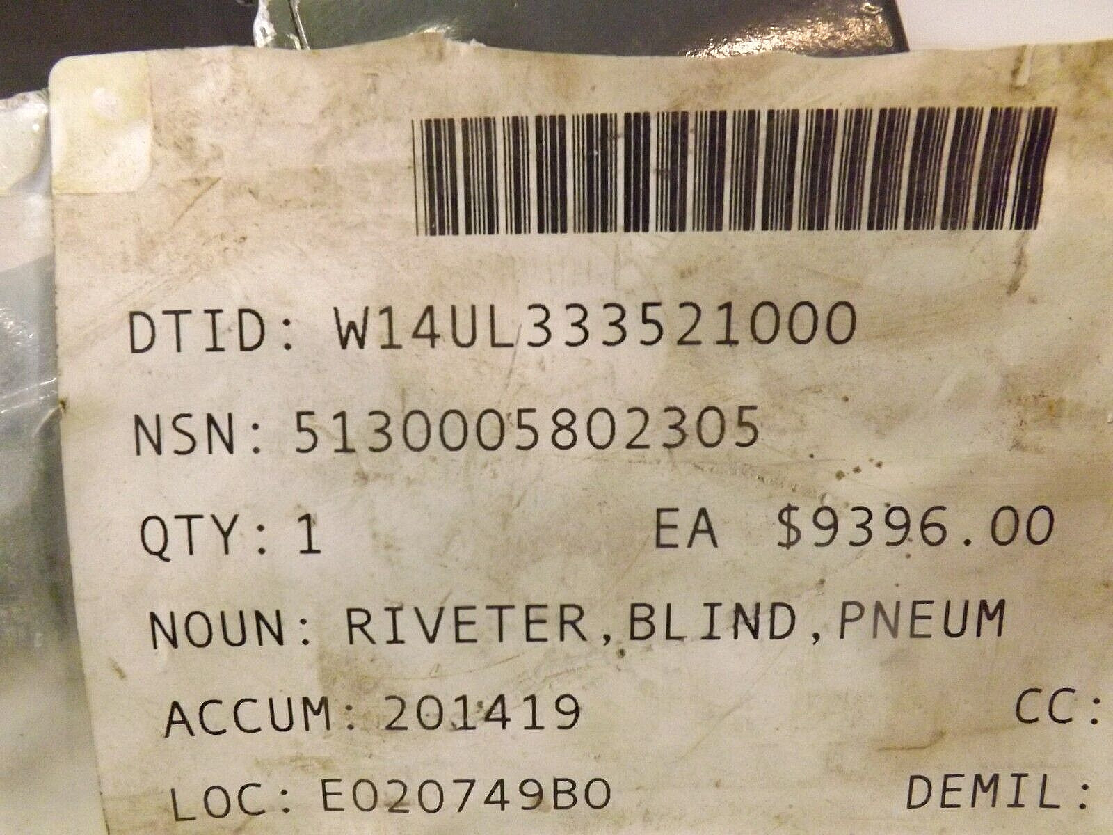 Boston Pneumatic Blind Riveter Model 350