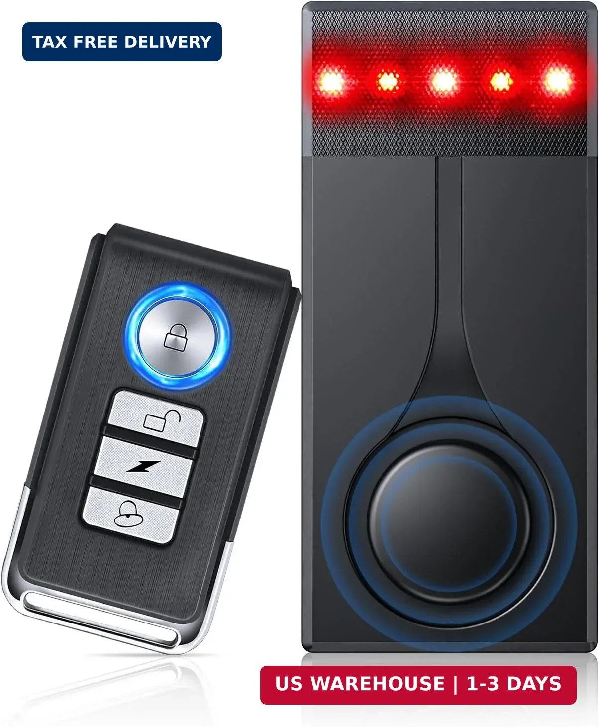 108dB Car Alarm System, Vehicle Anti-Theft Vibration Sensor Alarm & Red Light, W