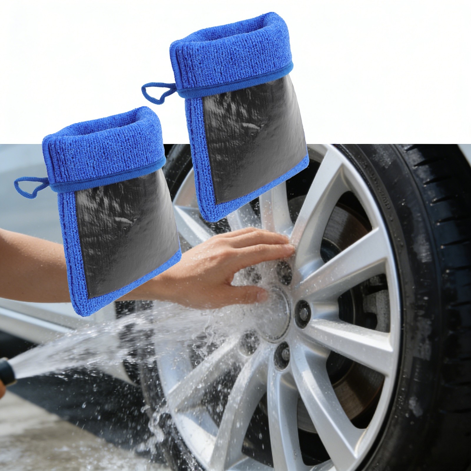 2PCS Microfiber Clay Bar Wash Gloves Car Detailing Towel Cleaning Cloth New