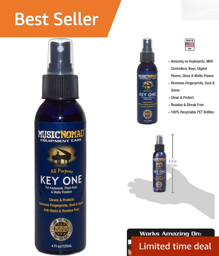 All Purpose Key ONE Cleaner – 4 oz for Keyboards, Pianos & MIDI Controllers
