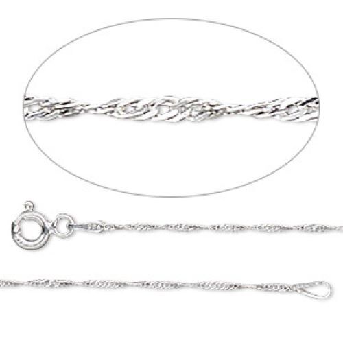 Chain, Gossamer™, sterling silver, 1mm  choose 16, 18, 20, or 24 in. springclasp