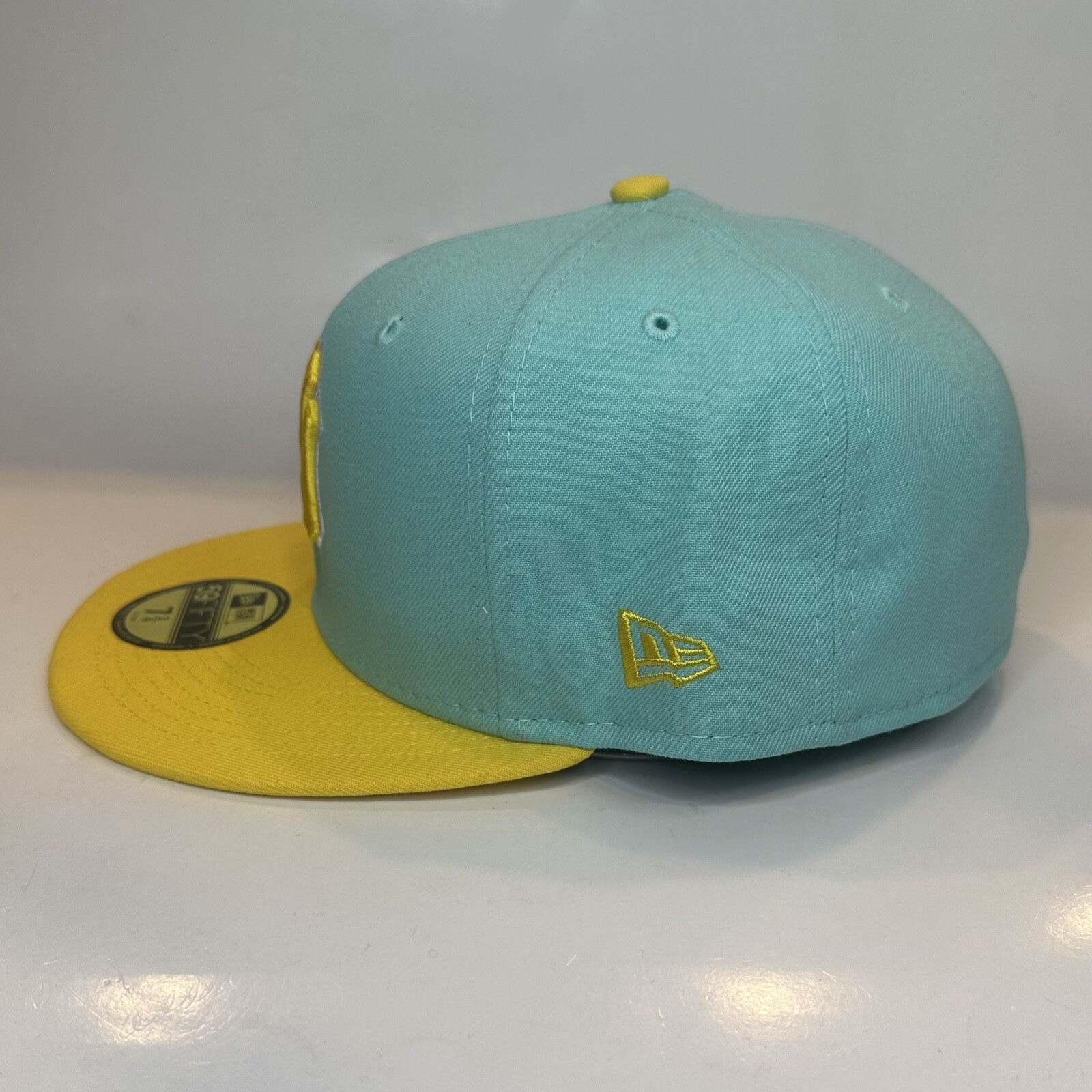 New Era New York Yankees Icon Color Pack 59FIFTY Fitted Hat Aqua-Yellow 7 3/4