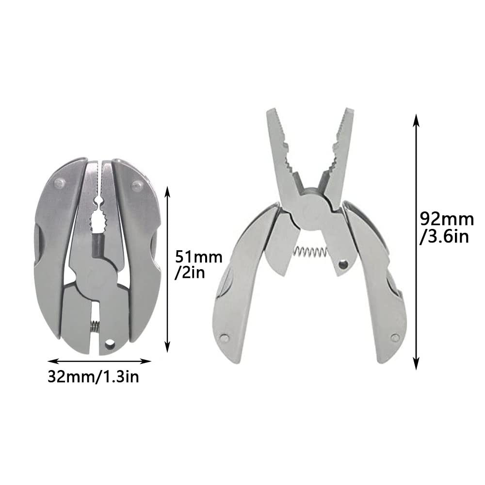 7-in-1 Micro Pocket Stainless Steel Foldable Multitool with Silver