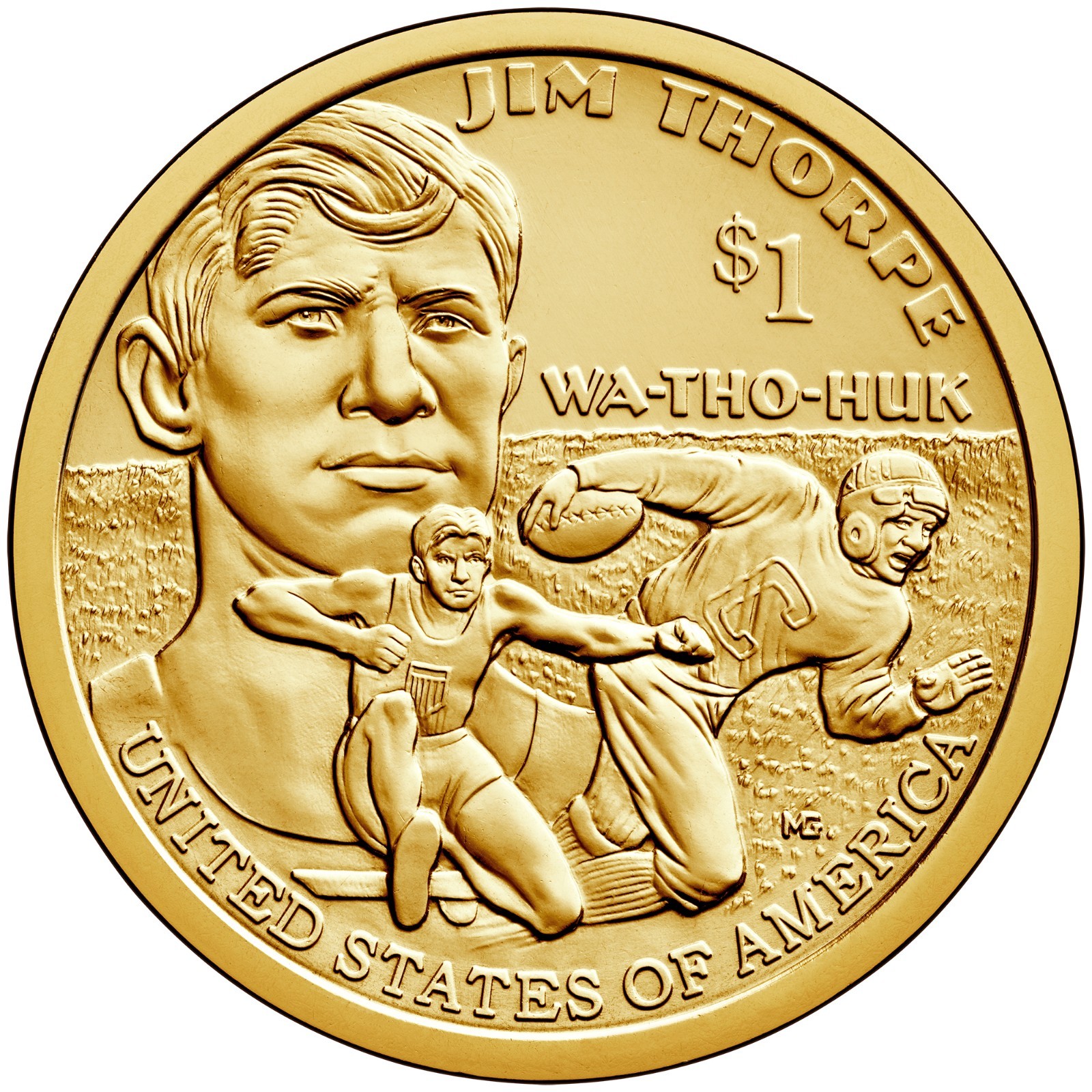 2018 D $1 Native American - Jim Thorpe - BU