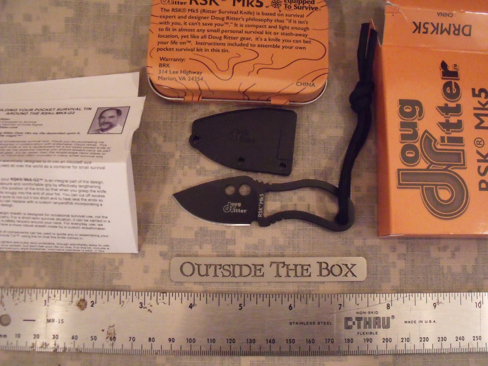 Emergency/Survival:  KNIFE - Doug Ritter RSK MK5, DRMK5K, NIB, Fits Altoids Tin