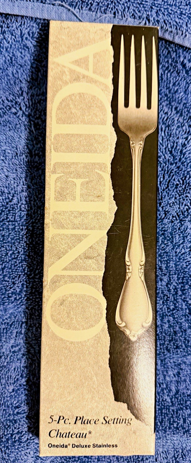 Oneida Chateau 5-Piece Place Setting Flatware Set Glossy Silver Floral