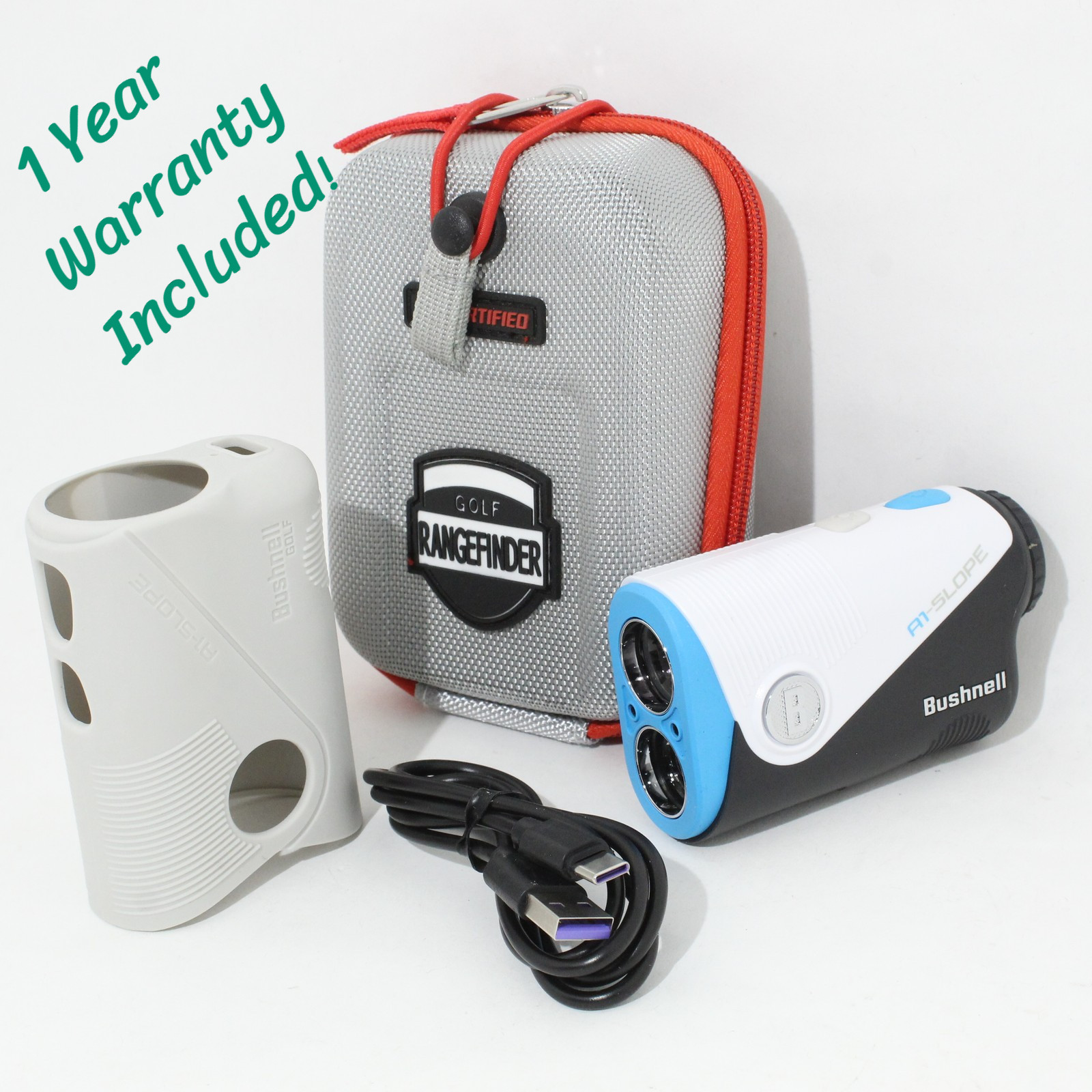 Excellent Bushnell A1 Slope Laser Rangefinder White Malibu Blue & 1 Yr Warranty