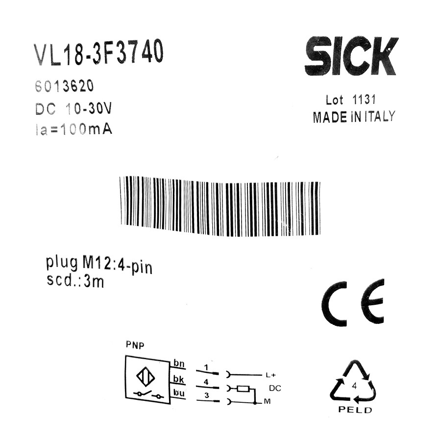 SICK  VL18-3F3140 Photoelectric retro-reflective sensor  PNP New #