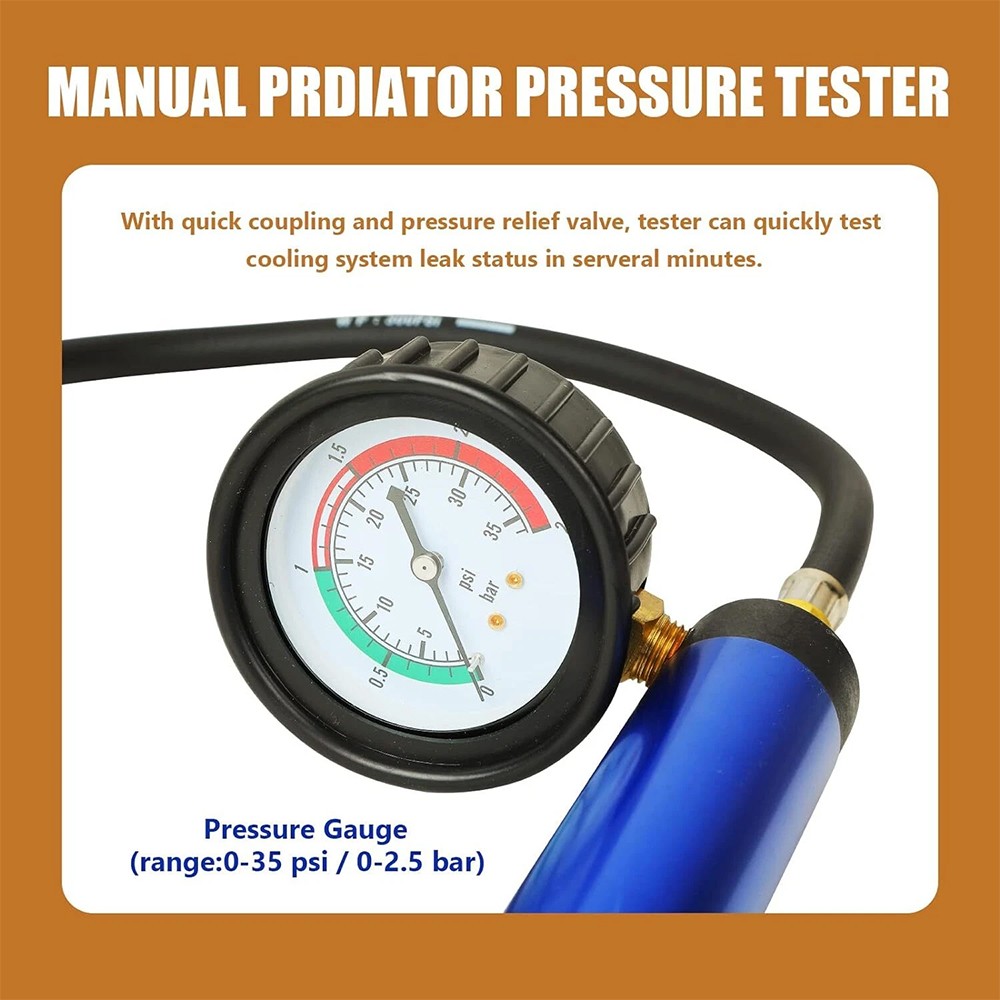 18pcs Universal Radiator Pressure Tester Kit Coolant Vacuum Type Cooling System