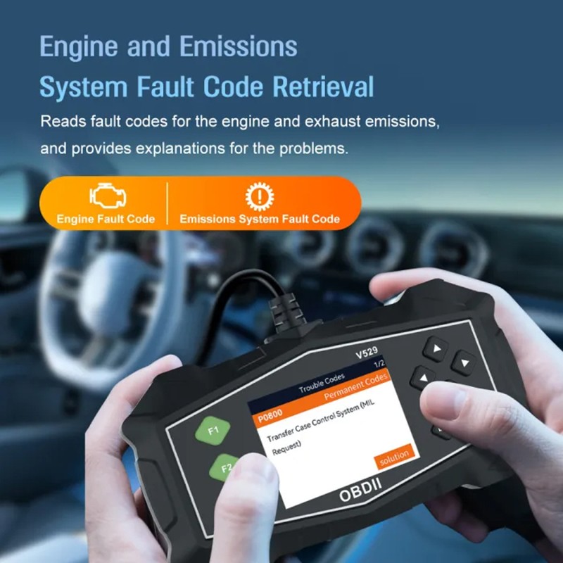 OBD2 Scanner Car Transmission Diagnostic Tool Report Code Reader Battery Tester