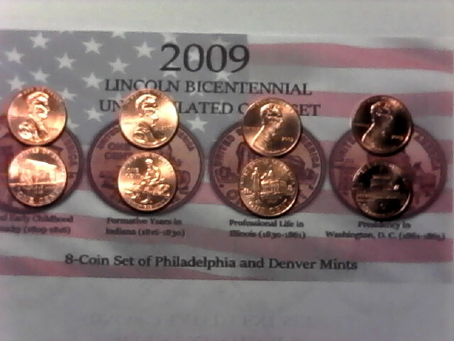 2009-10 P&D Lincoln Bi Penny Set 10 Coins Uncirculated From Mint Roll  