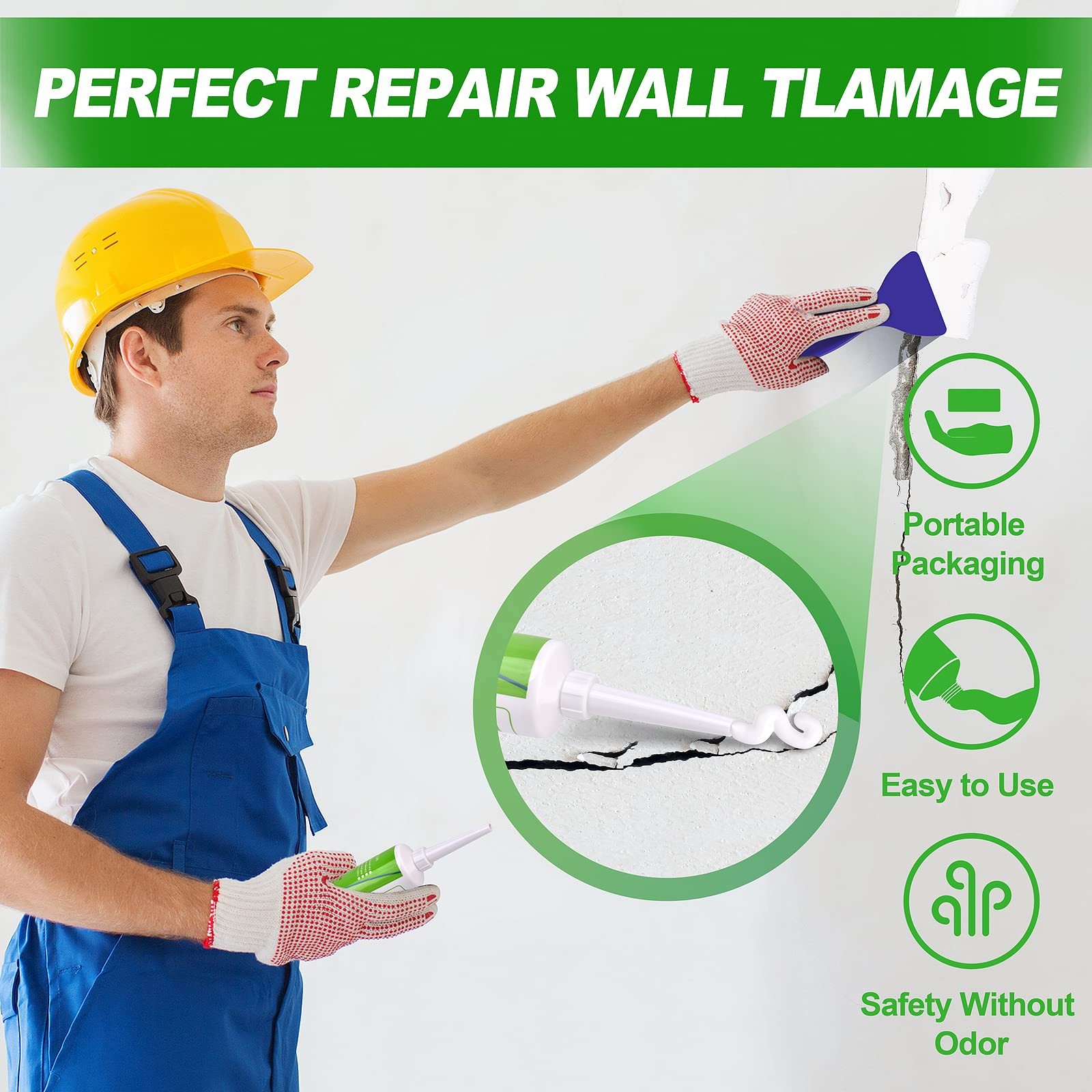 FIXBUILD Drywall Repair Kit, 2 Spackle Wall 2 pack spackling with wall patch