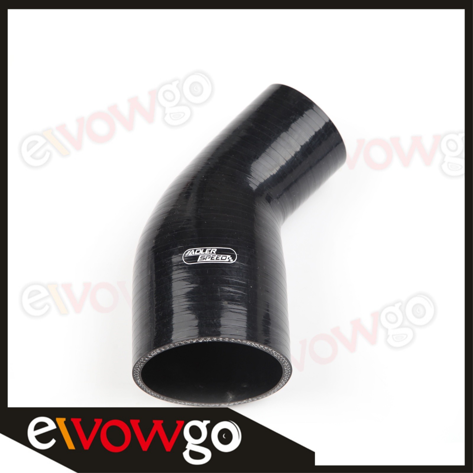 US SHIP 3" To 2'' ID Silicone Hose 45 Degree Reducer Elbow Coupler Pipe Black