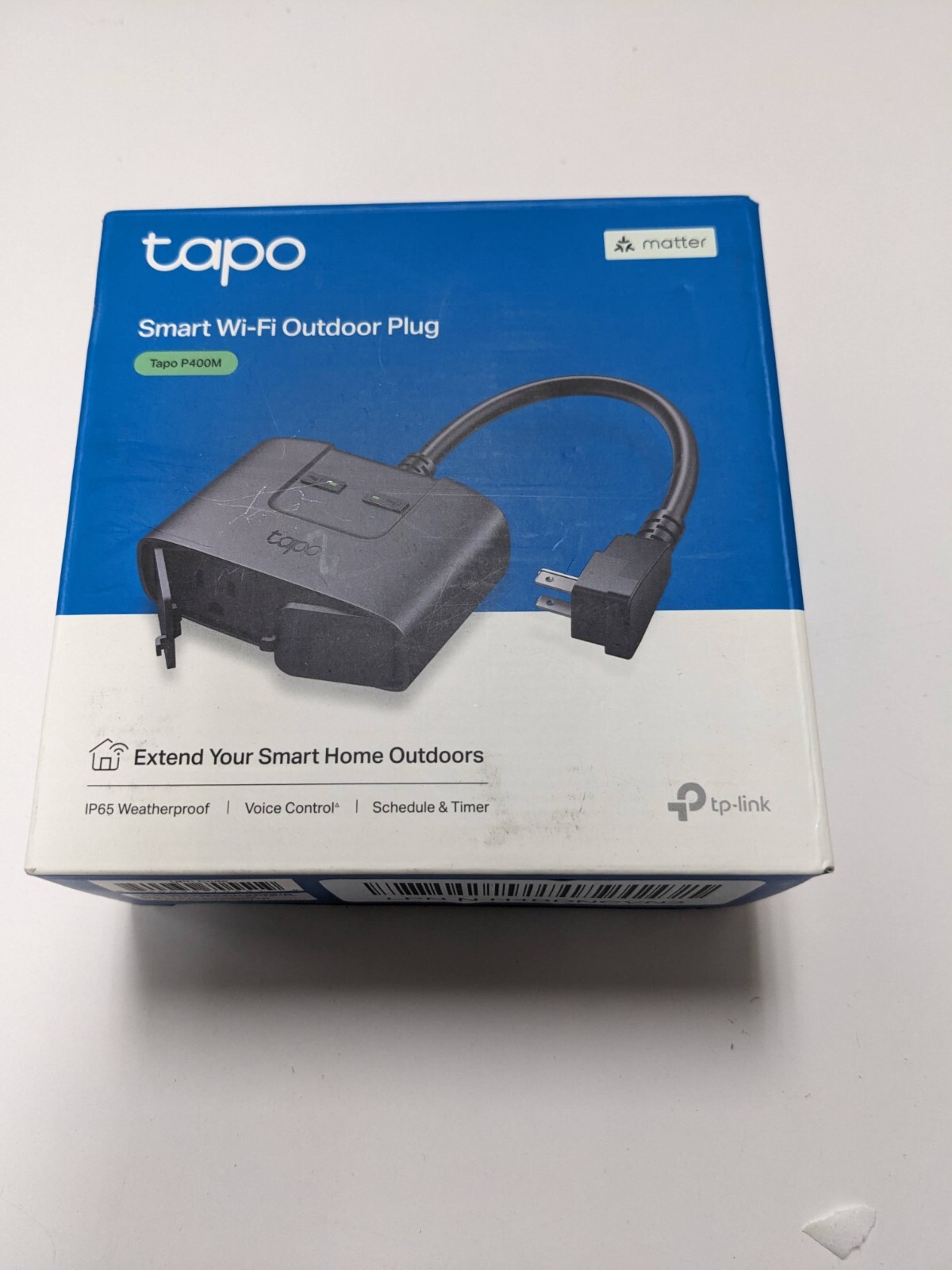 TP-Link Tapo Smart Wi-Fi Weatherproof Dual Outlet Outdoor Plug, Matter Certified