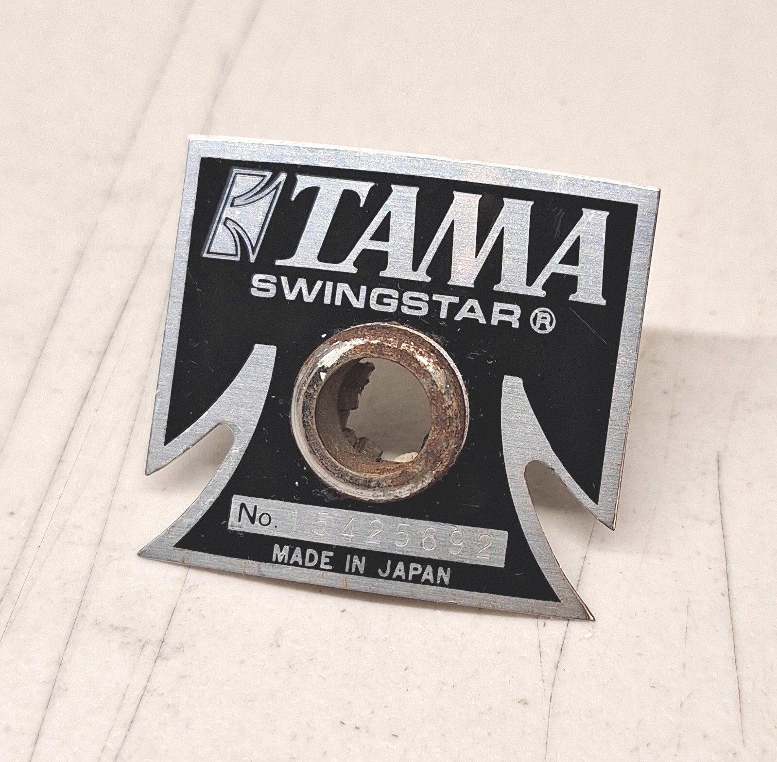 Vintage Tama Swingstar Black T Drum Badge Tom Bass Snare Japan Era Lot 83-07