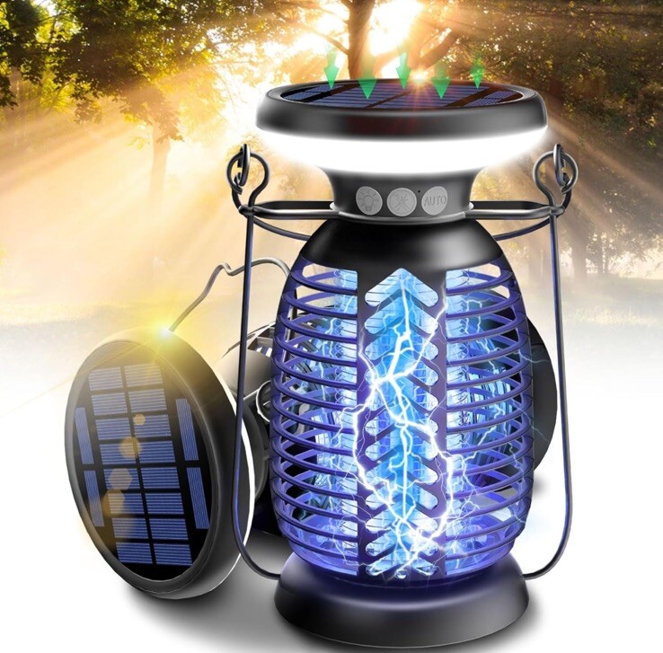 Solar Bug Zapper Outdoor,Mosquito Zapper with LED Light