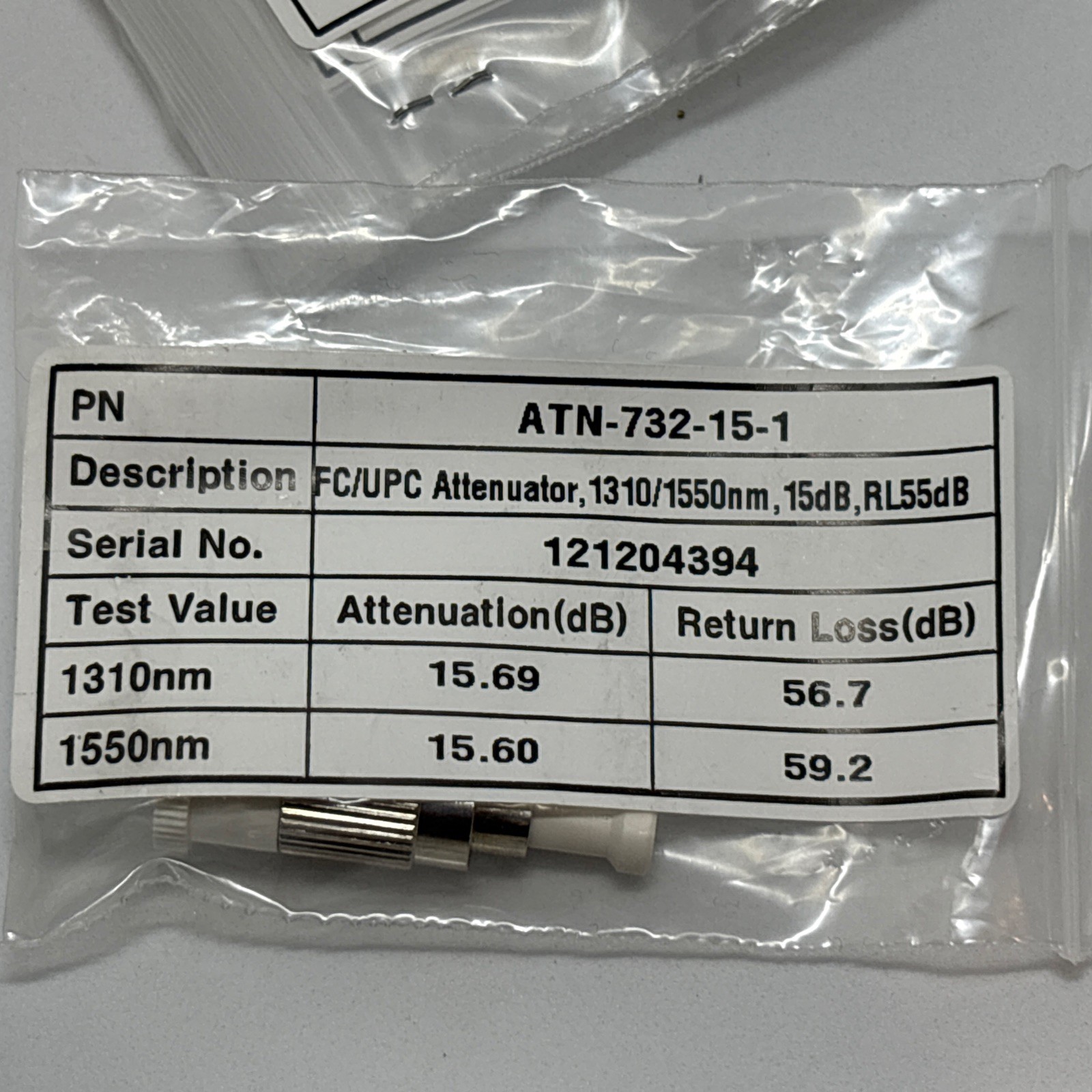 LOT of 23x Thorlabs ATN-732-15-1 FC/UPC Fiber Optic Attenuator 15dB - BULK DEAL!