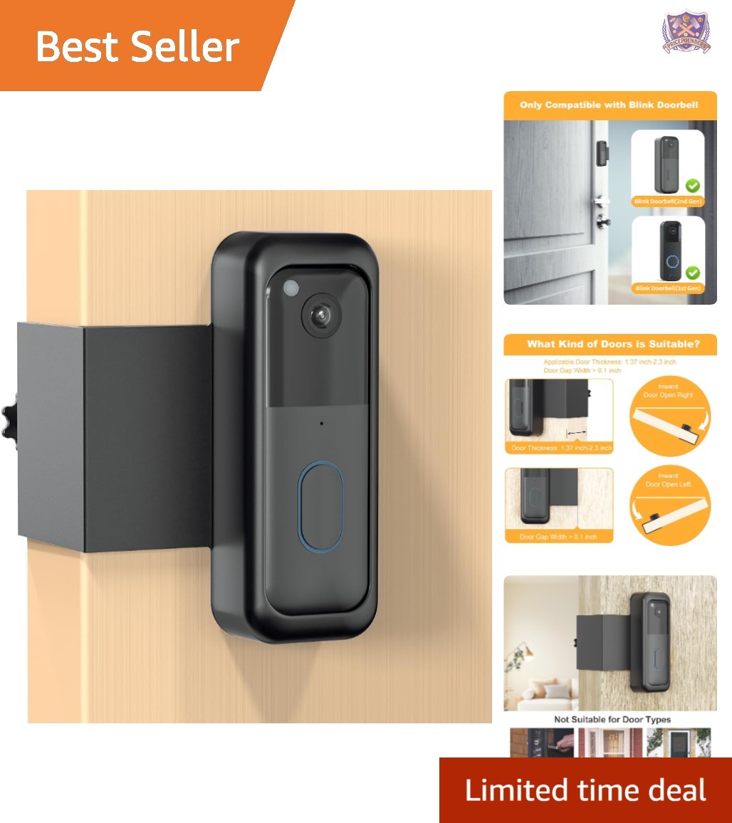 Video Doorbell Mount Anti-Theft Wall Bracket for Blink Doorbell Outdoor Security