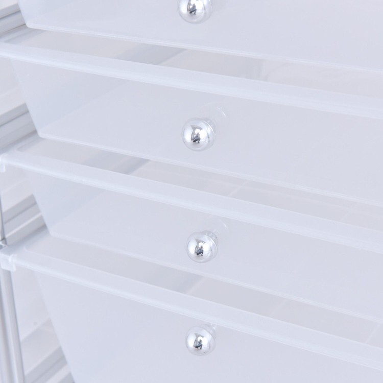 12-Drawer Utility Storage Rolling Cart w/Removable Drawers and Lockable Wheels