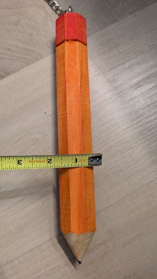A&E Cage01405 Large Parrot Pencil Bird Toy made of wood orange and red