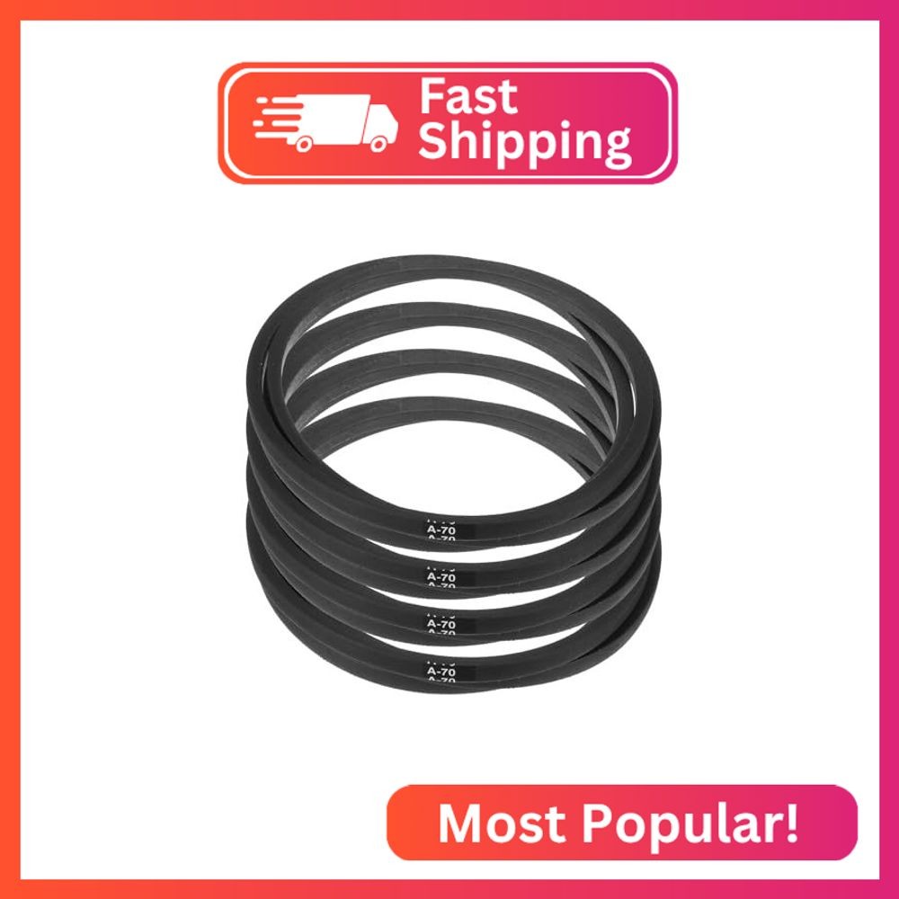 uxcell 4pcs A70 or 4L720 Classic Wrapped Rubber V-Belt, 70"(1775mm) Inside Circu