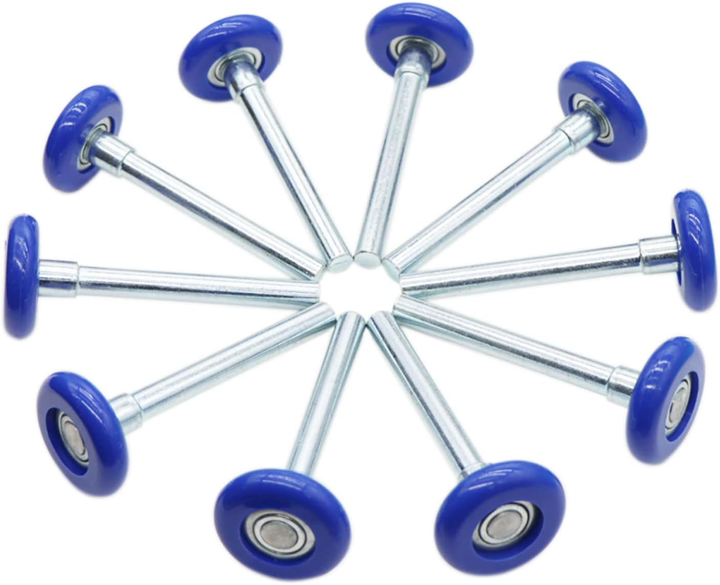 Garage Door Roller, Blue 1.8" Quiet Nylon Garage Door Wheels 4" Stem for Garage