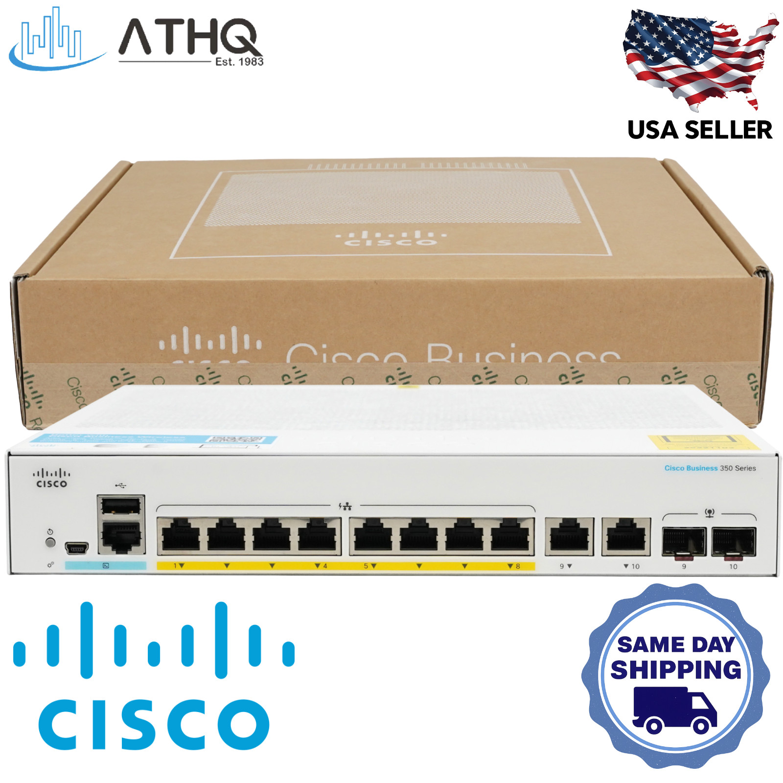 Cisco CBS350-8FP-2G 8-Port Gigabit PoE+ Managed Switch 120W 2x SFP Combo Refresh