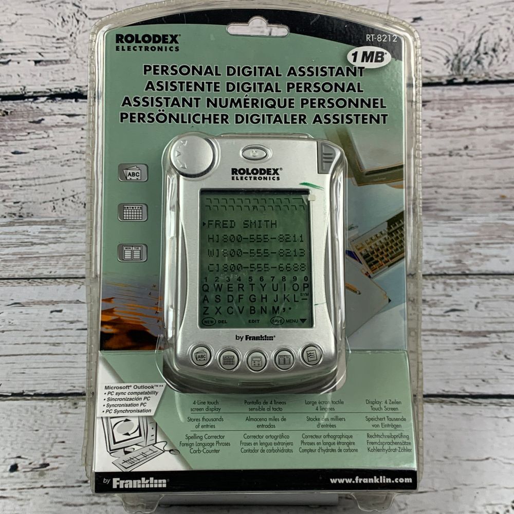 Rolodex RT-8212 Personal Digital Assistant PDA 1MB Franklin Electronics Y2K