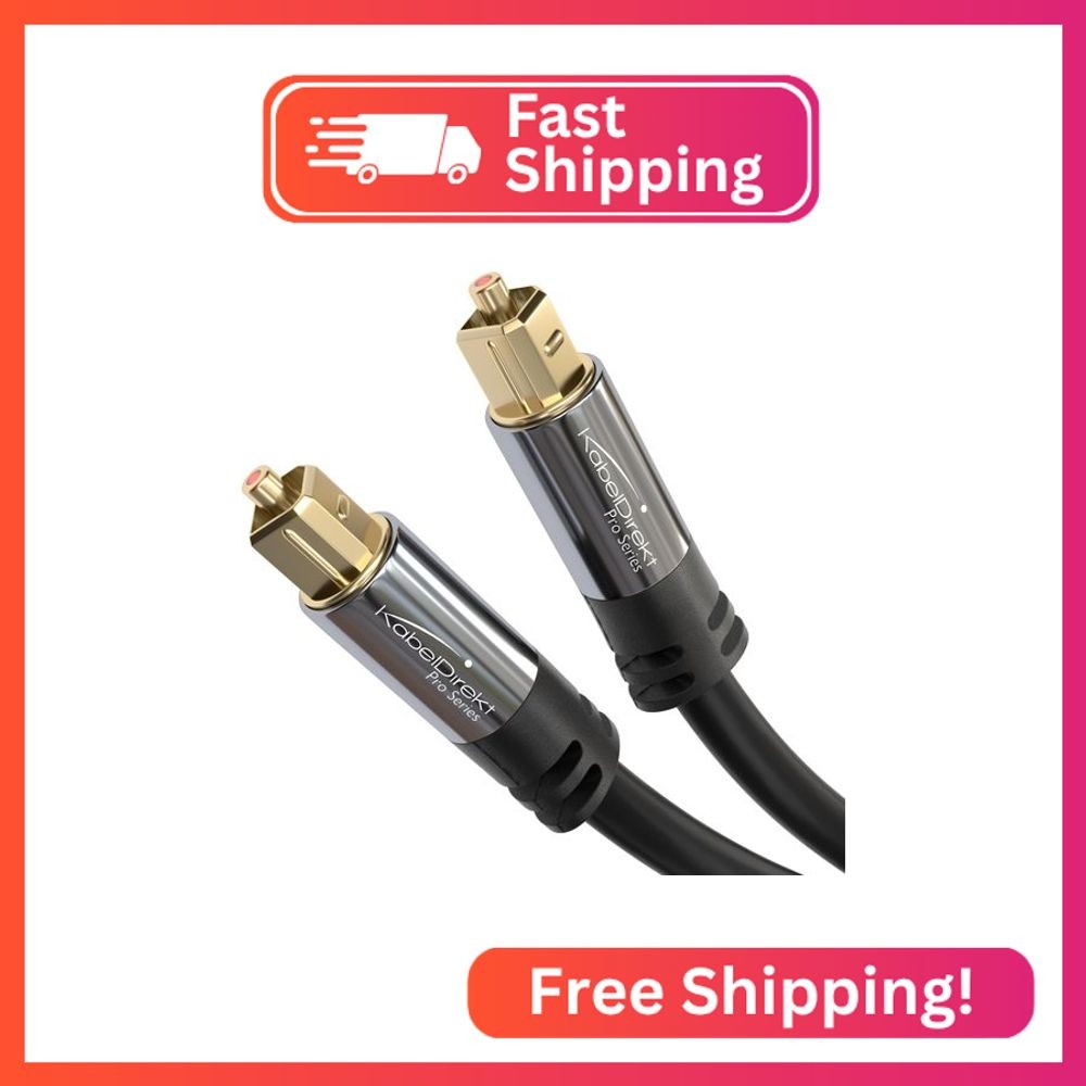 KabelDirekt – Optical Audio Cable – 10ft Digital Optical Cable for soundbars, Fi